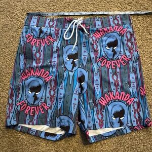 Marvel Black Panther ‘Wakanda Forever’ Men’s Swim Trunks SIZE XL NWOT